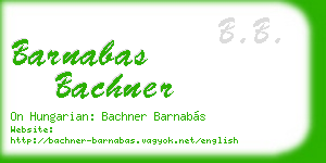 barnabas bachner business card